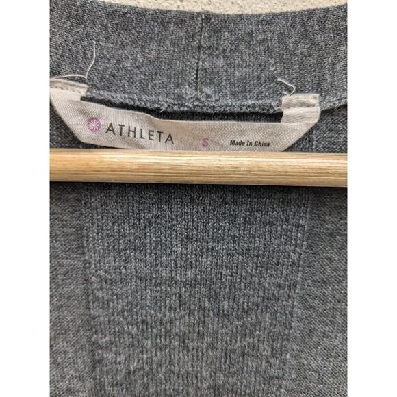 Athleta Harmony Wrap Open Front Sweater Cardigan Dark Grey Size Small - Picture 3 of 10